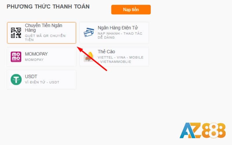 Chọn phương thức chuyển tiền ngân hàng Chọn phương thức chuyển tiền ngân hàng
