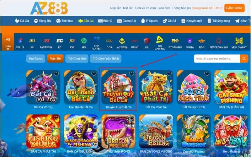 Hướng dẫn các bước tham gia thuyền quý bắn cá tại AZ888